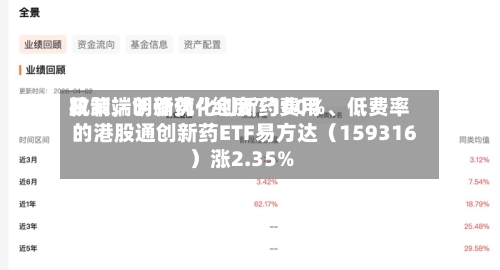 政策端明确优化创新药费用机制	，创新药“纯度	”100%	、低费率的港股通创新药ETF易方达（159316）涨2.35%-第2张图片