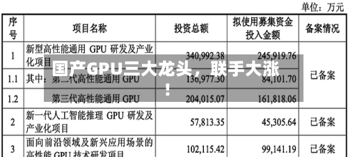国产GPU三大龙头，联手大涨！-第2张图片