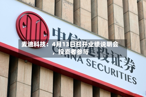 麦迪科技：4月13日召开业绩说明会，投资者参与-第2张图片