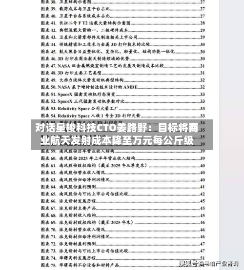 对话星梭科技CTO姜路野：目标将商业航天发射成本降至万元每公斤级-第2张图片