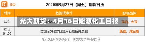 光大期货：4月16日能源化工日报-第2张图片