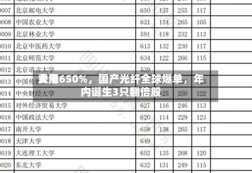 费用大涨650%，国产光纤全球爆单，年内诞生3只翻倍股