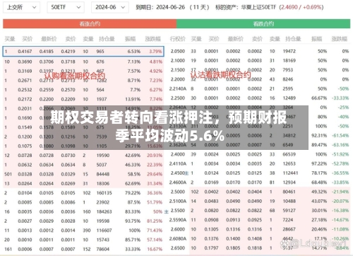 期权交易者转向看涨押注，预期财报季平均波动5.6%-第2张图片