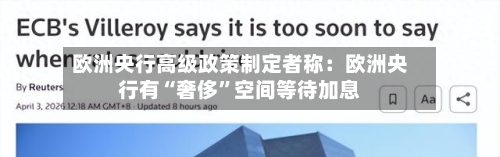欧洲央行高级政策制定者称：欧洲央行有“奢侈	”空间等待加息-第2张图片