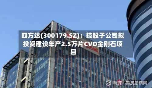 四方达(300179.SZ)：控股子公司拟投资建设年产2.5万片CVD金刚石项目