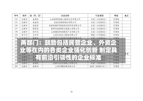 两部门：鼓励包括民营企业	、外资企业等在内的各类企业强化创新 制定具有前沿引领性的企业标准-第2张图片