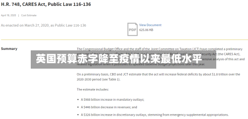 英国预算赤字降至疫情以来最低水平-第2张图片