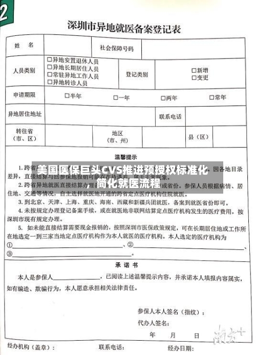 美国医保巨头CVS推进预授权标准化	，简化就医流程-第2张图片