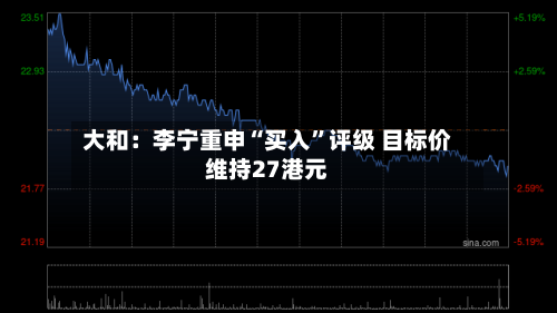 大和：李宁重申“买入”评级 目标价维持27港元-第2张图片